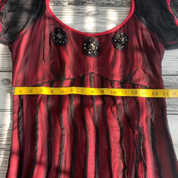 Maggie Walt Sheer 100% Silk Witchy Babydoll Dress - Picture 12 of 15